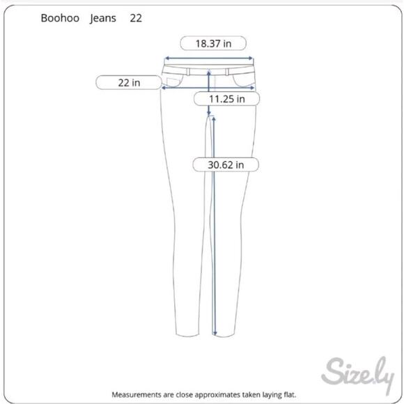 NEW Boohoo Womens Skinny Jeans Size 18 US 22 UK Blue Distressed Mid Rise Stretch - Picture 2 of 10